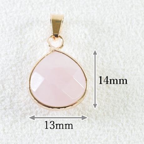 天然石チャーム　ローズクォーツ　マロンカット　13×14ｍｍ【1個】