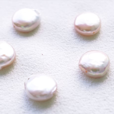淡水パール  ピンク ディスク  10～13mm 厚3㎜【2個】