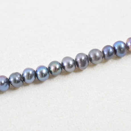 淡水パール　ピーコック　エッグ　3～3.5mm　【39cm】