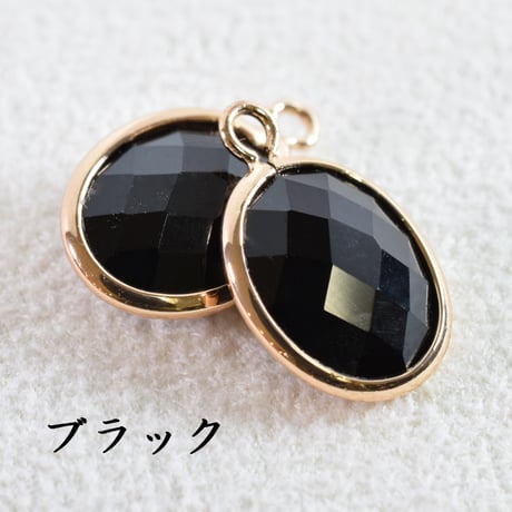 ガラスチャーム　オーバル(中)　1つカン 11×9mm　【2個】