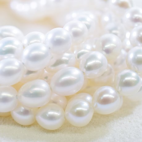 淡水パール エッグ 約5.5～6mm 【40cm】