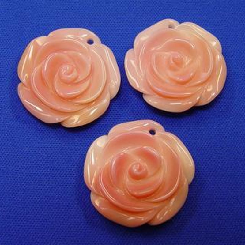 コンクシェル ハンドカービングローズ25mm【穴上部・1個】 | beads lot