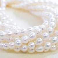 淡水パール エッグサークル 4.5～6.5mm 【40cm】