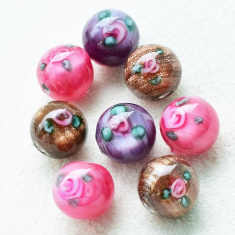 【全６色】チェコ製 ランプビーズ モネ ８mm　５個