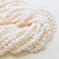 淡水パール　ホワイト　エッグ　約3mm【35㎝】
