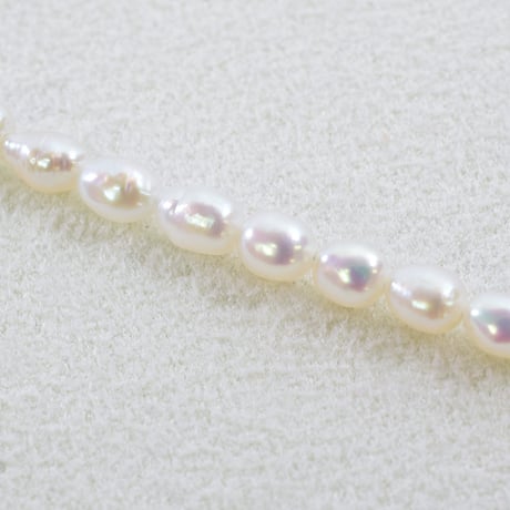 淡水パール ホワイト バロック 約3.5×5mm 【40cm】