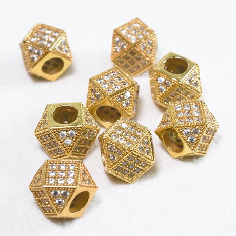 ミル打ちジルコニア　ポリへドロン10×7mm　2個