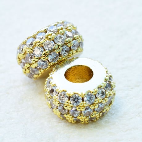 ミル打ち ジルコニアロンデル 6mm 5個 | シルバー ゴールド | 高品質 ビーズ ハンドメイド アクセサリーパーツ 接続パーツ スペーサー