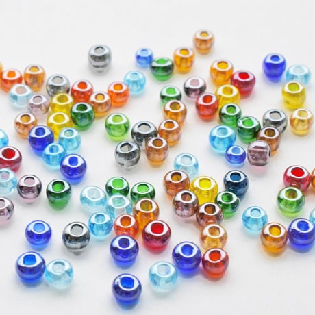 チェコ製ガラスビーズ クリアミックス ラスターコーティング 6/0 50g