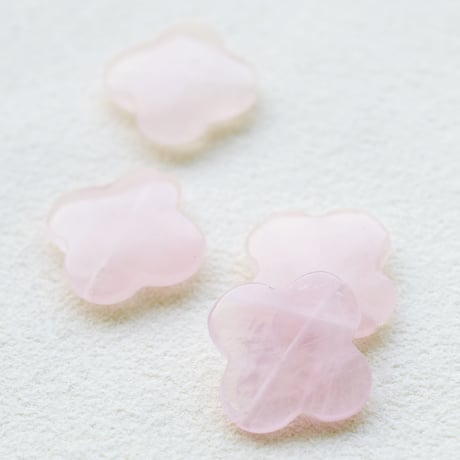4ペタル 花 16mm【ローズクォーツ】1個