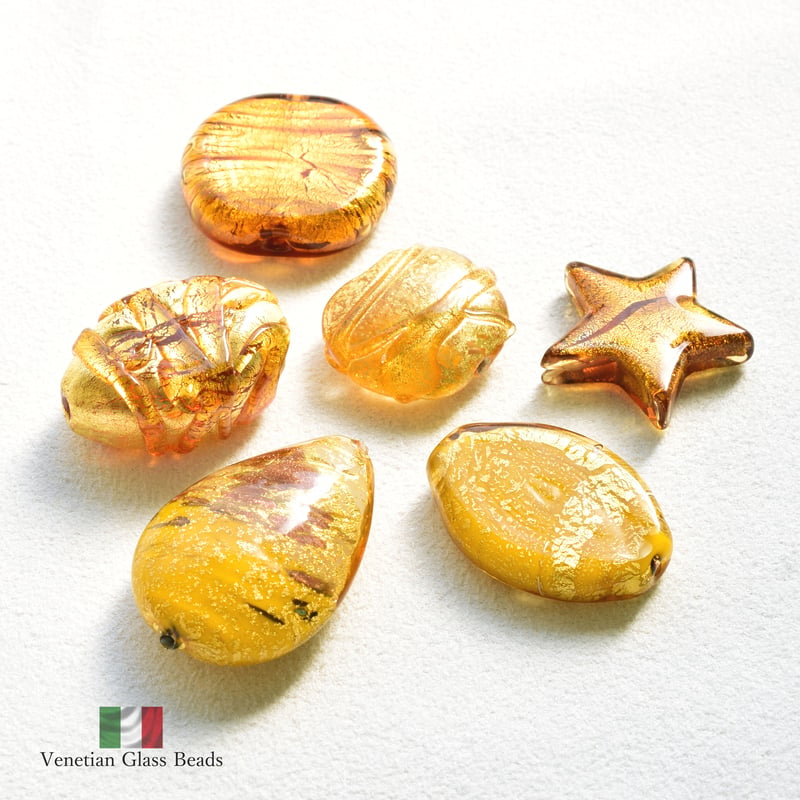 ベネチアンビーズ【YELLOW】アソート | beads lot