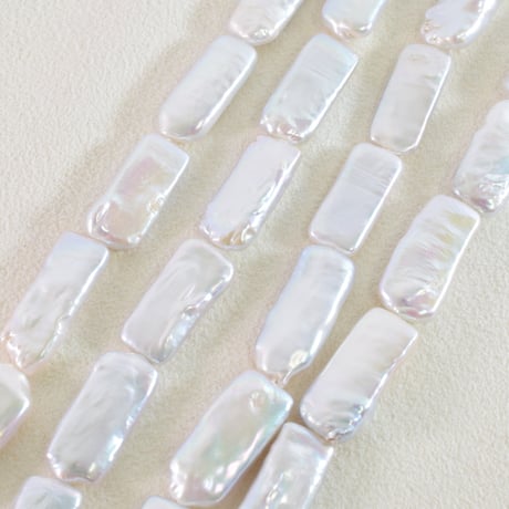 淡水パール　グレー　ロングスクエア　約19～26mm