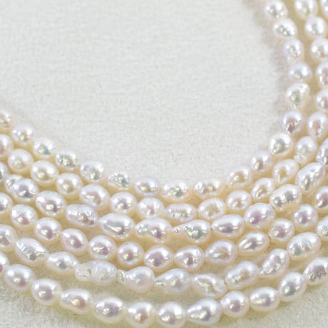 淡水パール ホワイト バロック 約3.5×5mm 【40cm】