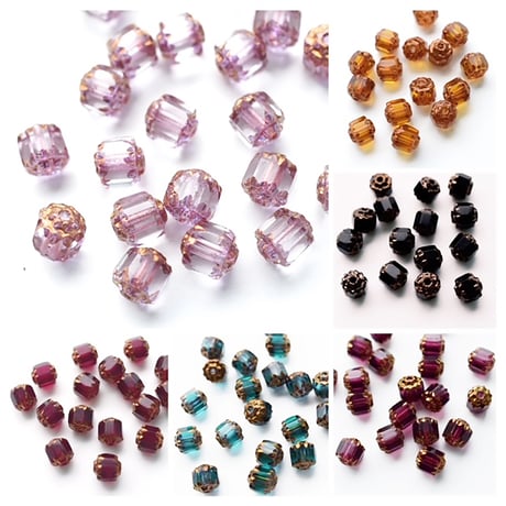 【全６色】チェコ製カセドラル G ６mm　３０個