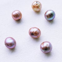 淡水パール  コパーゴールド エッグタテサークル 9.5～10mm 【2個】