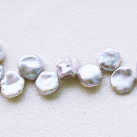 淡水パール  ケシ シルバーグレー  10～12ｍｍ  10cm