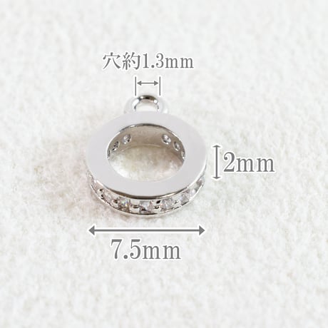 ジルコニア　カン付リング(中)7.5×2mm　5個