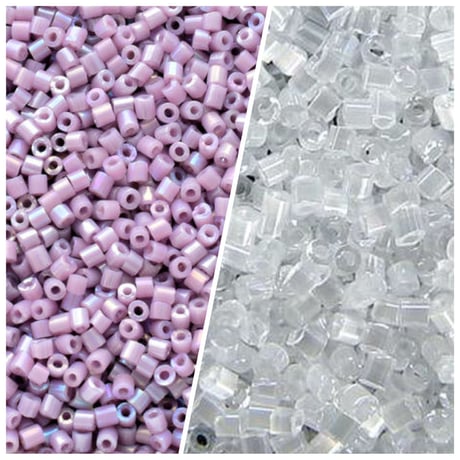 【全2色】マコビーズ　ピンクメタ/クリアサテン　30g