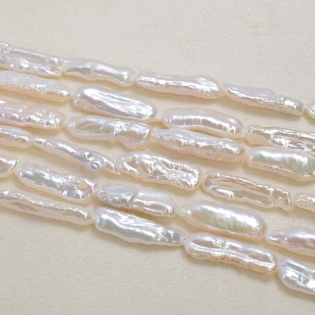淡水パール　ホワイト　ビワ　6×20mm