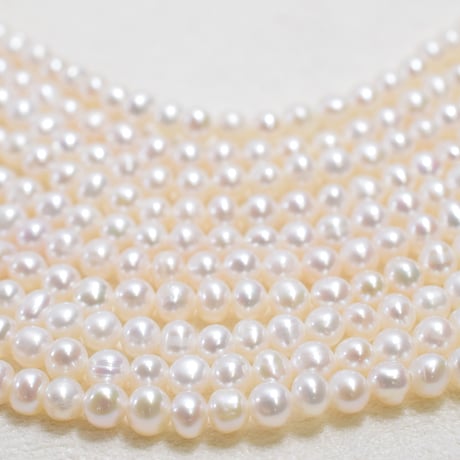 淡水パール AA ホワイト 丸 3.5mm 【37cm】