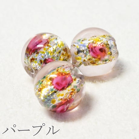 【全４色】チェコ製 ランプビーズ <ホイル> ８mm玉　５個