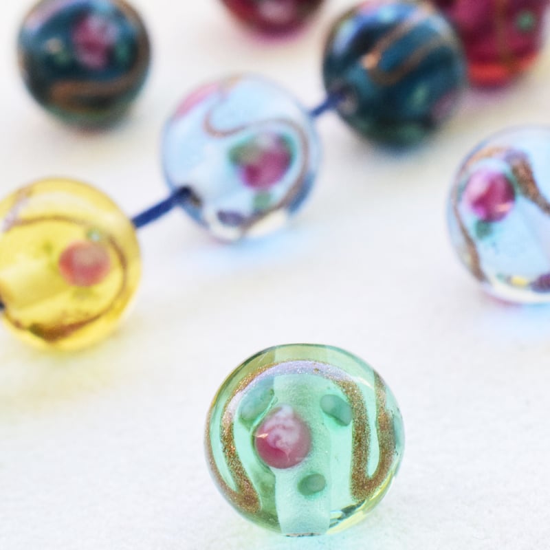 チェコ製 ガラスビーズルキノ【クリア】 10mm 5個 | beads lot