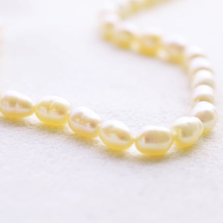 淡水パール オレンジ ゴールド ライス 6.5～7mm