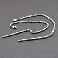 SILVER925 アメリカンピアス　ボックスチェーン　【３ペア】