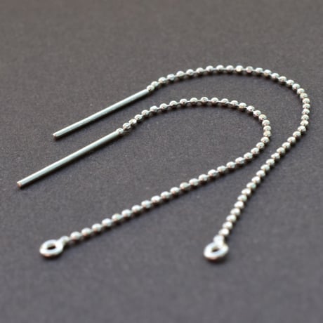SILVER925 アメリカンピアス　ボールチェーン　【３ペア】