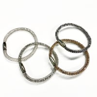 【全４色】クリスタルメッシュブレスレット マグネット金具