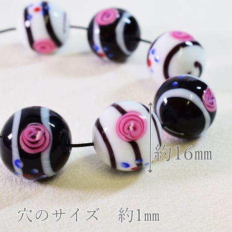 【ベネチアン】 トンド  16mm 花柄