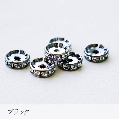 チェコ製 高品質 ラインストーンロンデル 10mm 10個 | アクセサリーパーツ・ビーズ | 国内メッキ加工 | ロジウム ゴールド ブラック