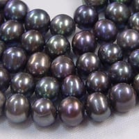 淡水パール  ブラック 丸エッグ  6～6.5mm