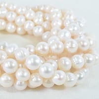 淡水パール ホワイト ラウンド 約10～11mm 【40cm】