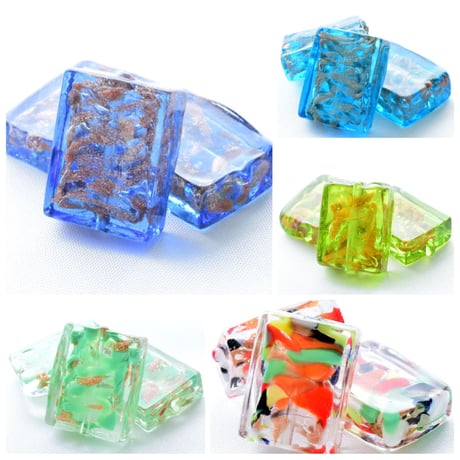 【全５色】ベネチアン スクエア ２０×１５mm １個"