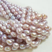 淡水パール AAA 天然色 パープル エッグ 6.5mm