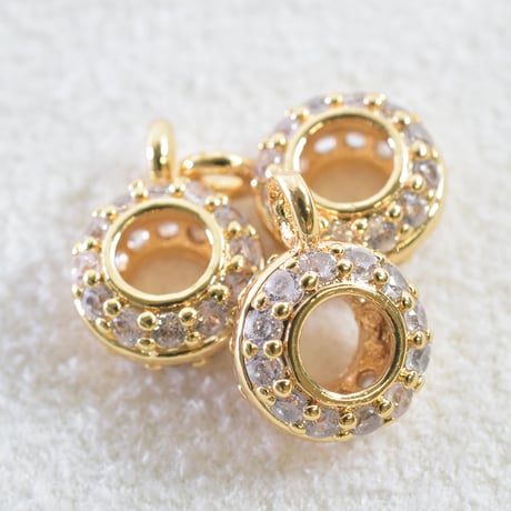 ミル打ちジルコニア　カン付きリング 8×４mm 3個