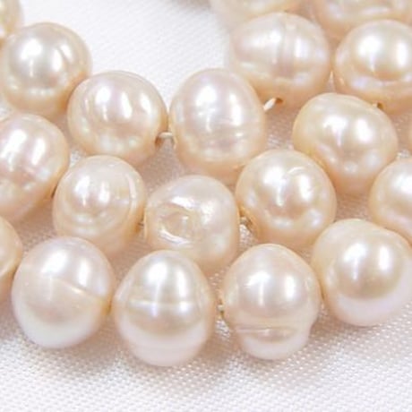 淡水パール  シャンパンゴールド  バロック  縦サークル 6～6.5mm