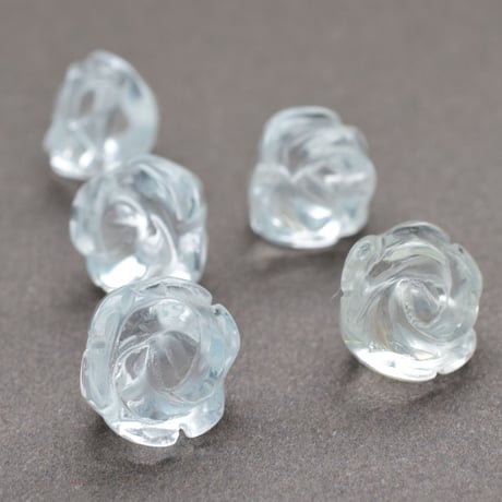 <12>水晶 ハンドカービングローズ10mm