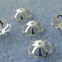 シルバー925 フラワーキャップ【8mm・10個】