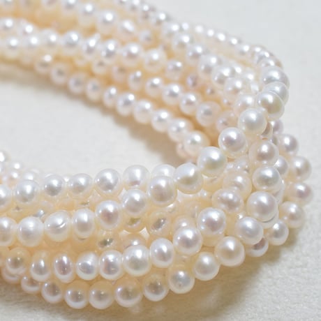 淡水パール AA ホワイト 丸 3.5mm 【37cm】