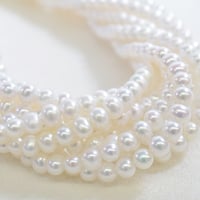 淡水パール セミラウンド 約3.5～4.5mm 【40cm】