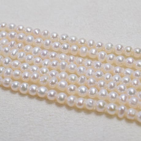 淡水パール AA ホワイト 丸 3.5mm 【37cm】