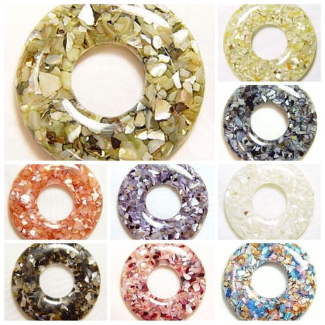 【全９色】プレスシェル サークル 40mm (穴なし) 3個