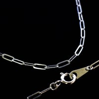SILVER925　平ロングアズキチェーンネックレス【60㎝】