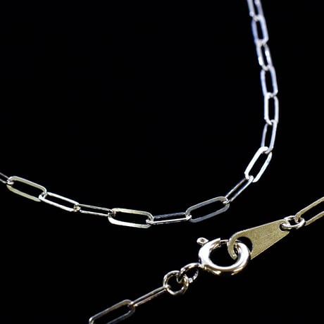 SILVER925　平ロングアズキチェーンネックレス【60㎝】