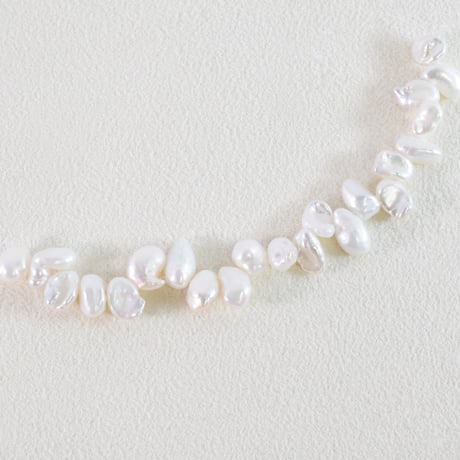淡水パール　ホワイト　ケシ　約5～6.5mm　【10cm】