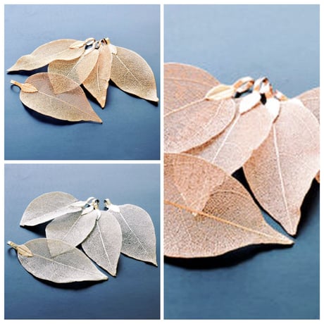 【全３色】ナチュラルリーフチャーム　3枚