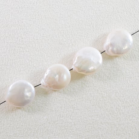 淡水パール　ホワイト　しずくフラット　約16.5×14.5mm　【1個】