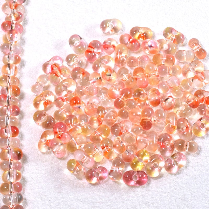 ファルファーレビーズ3連ピアス 全8色】チェコ製 ファルファーレ (大